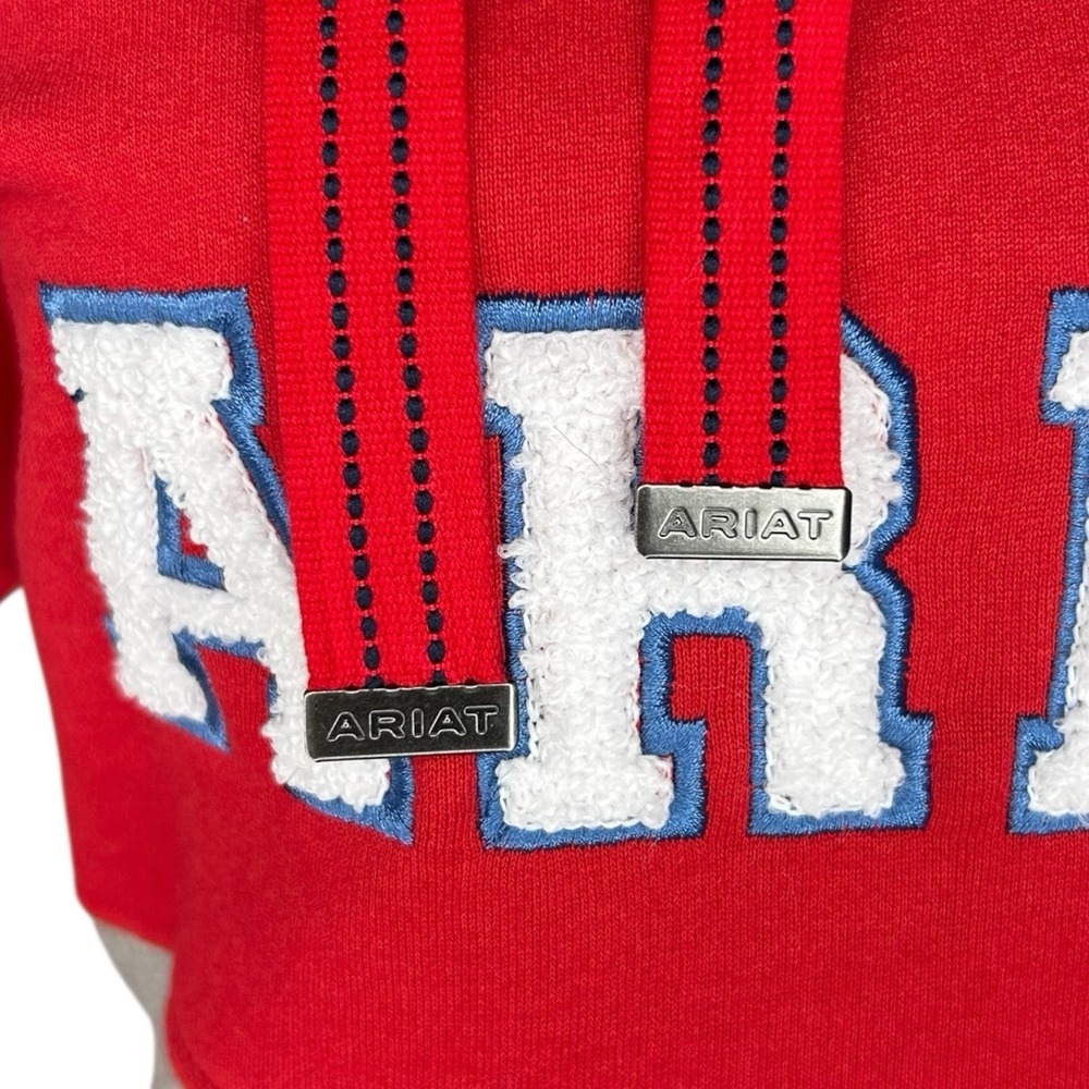 Ariat Women's Medium Rabere Team Hoodie Sweatshirt Navy Red Colorblock Workwear - Picture 4 of 13